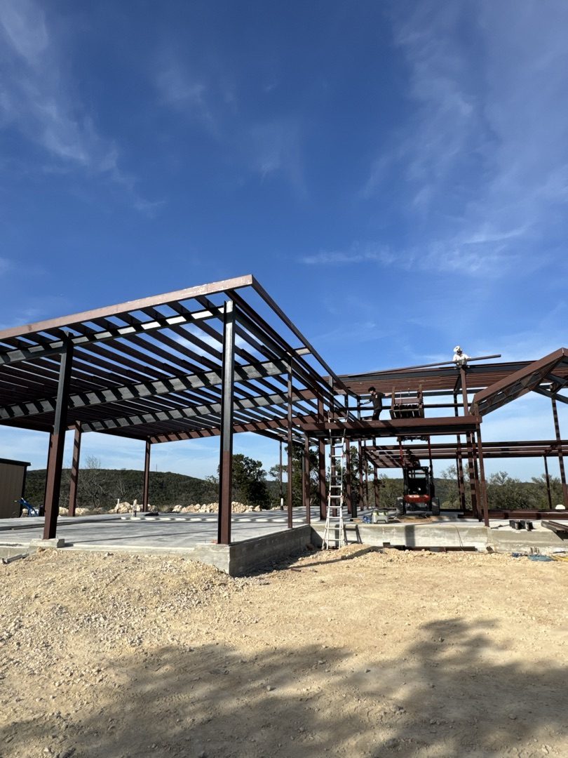 Steel erection in progress, Central Texas